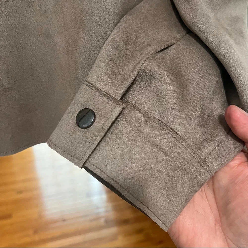 Zara Faux Suede Women's Tan Jacket S - Picture 4 of 7